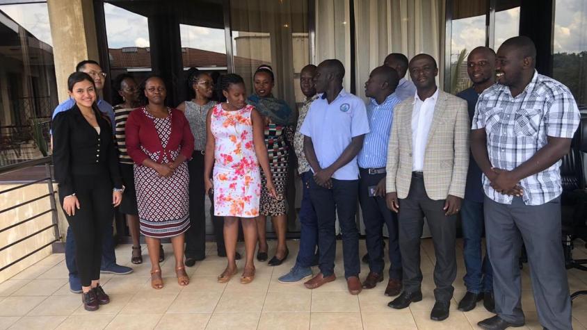 Participants of an EF5 training met in Kampala, Uganda in November 2019. Photo Credit: SERVIR E&SA/RCMRD. Source: https://twitter.com/RCMRD_/status/1197839617988448256