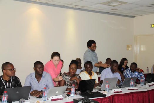 SCO trainers assist participants with data processing