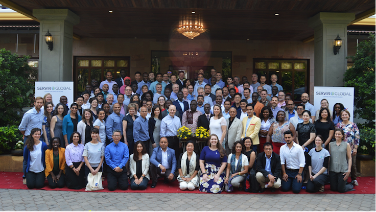 Group Photo of SERVIR global network team members at SAGE 2020