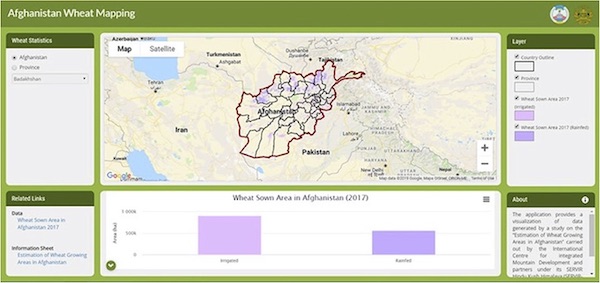Screenshot of Afghanistan Wheat Mapping application
