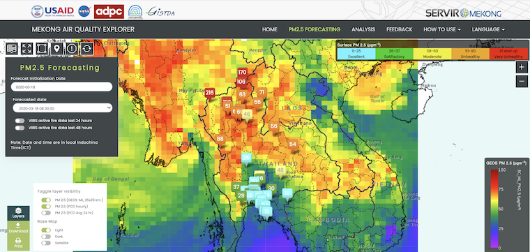 Screenshot of Mekong Air Quality Explorer 