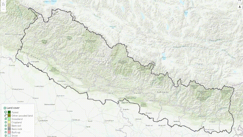 Nepal land cover map