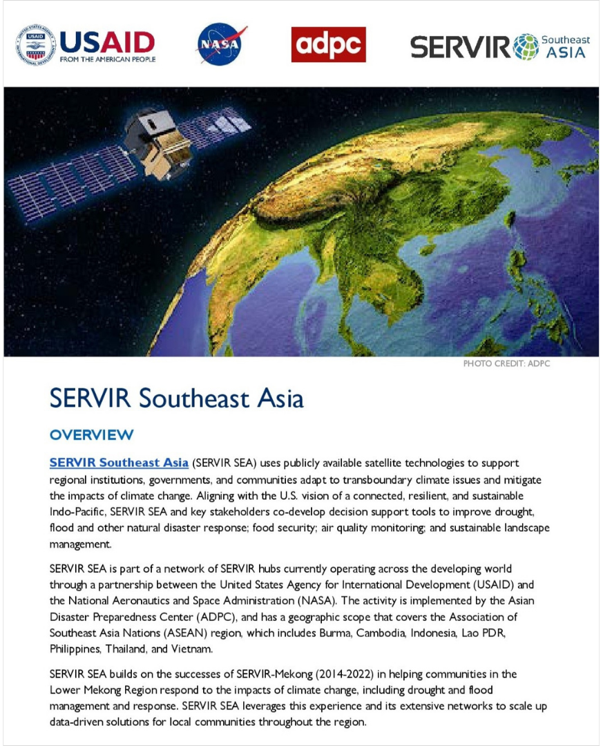 SERVIR Southeast Asia factsheet cover