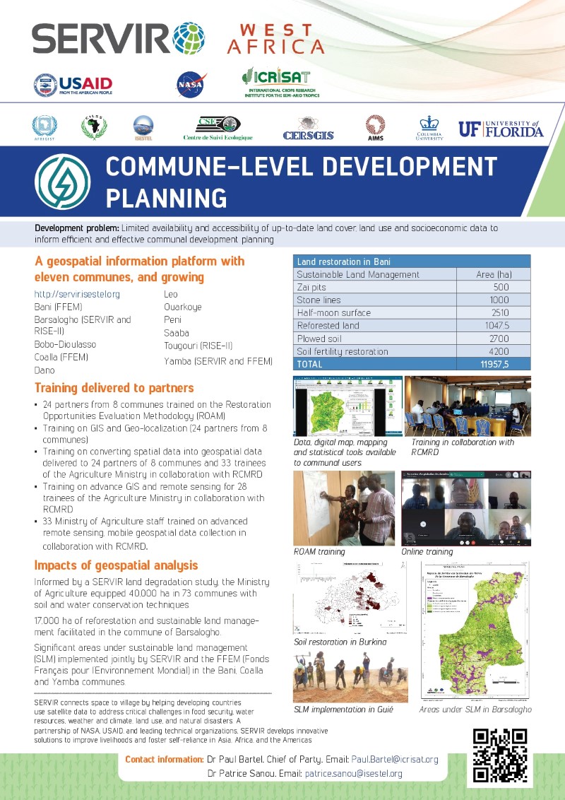 SERVIR West Africa fact sheet on Support for Commune-Level Development Planning in Burkina Faso