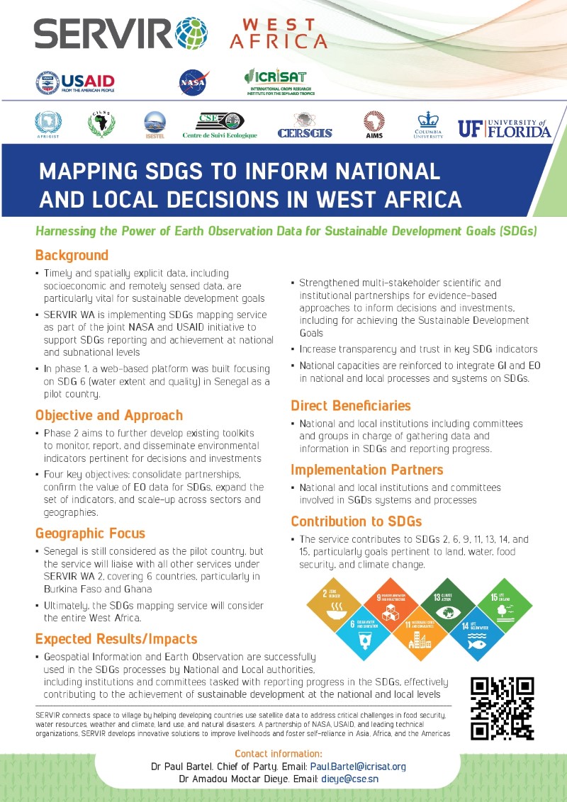 Fact sheet cover: Mapping SDGs to Inform National and Local Decisions in West Africa
