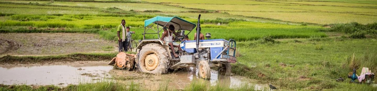 tractor in field in Nepal