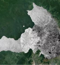 A composite of radar images available for the province of Imbabura in northern Ecuador.