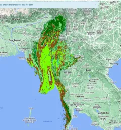 a land use satellite map of Myanmar