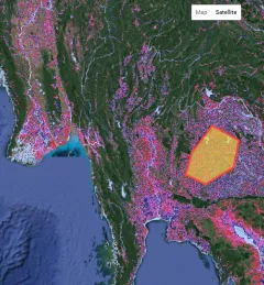 A digitally enhanced map of Myanmar