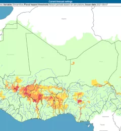 A screenshot of the FANFAR map tool of West Africa