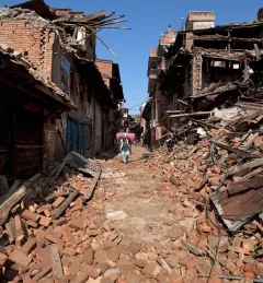 Photo of earthquake damage in Nepal, April 2015