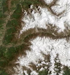 Satellite map of Nepal