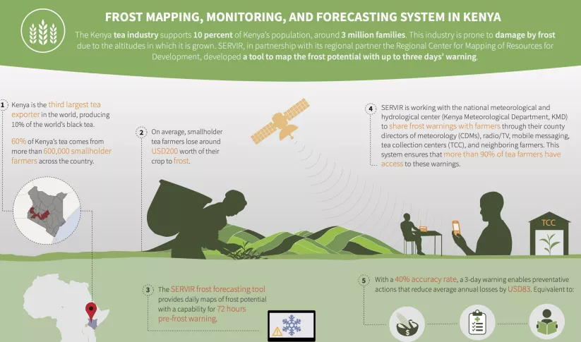 Infographic of frost monitoring service in Kenya