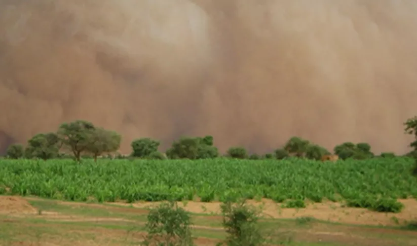 A huge sand storm approaching in Senegal