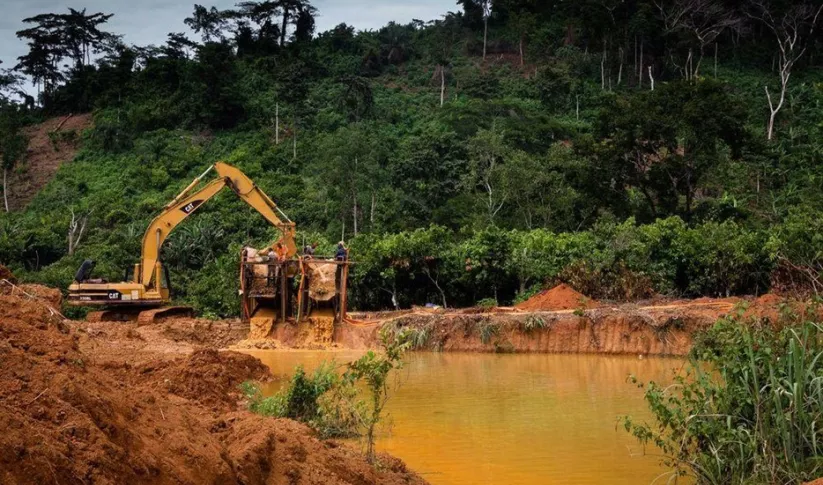 Mining equipment in the jungle