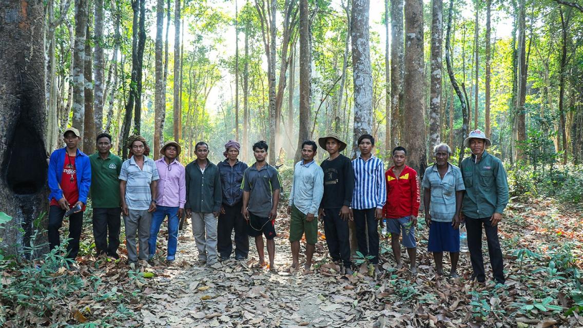 Community-based Organization members patrol in the protected forests in Cambodia's Prey Lang Forest. Photo credit: USAID Greening Prey Lang 